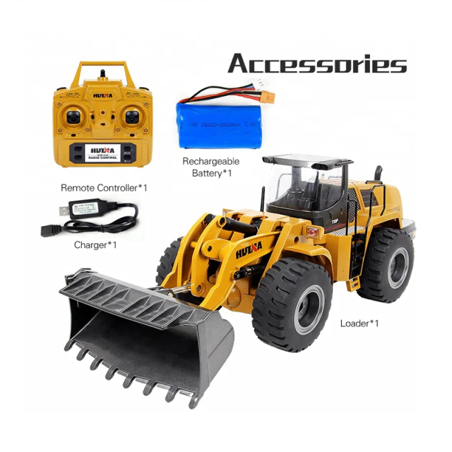 Huina 1583 Alloy Bulldozer Excavator 2.4G 10CH 1:14 Engineering Construction RC Car