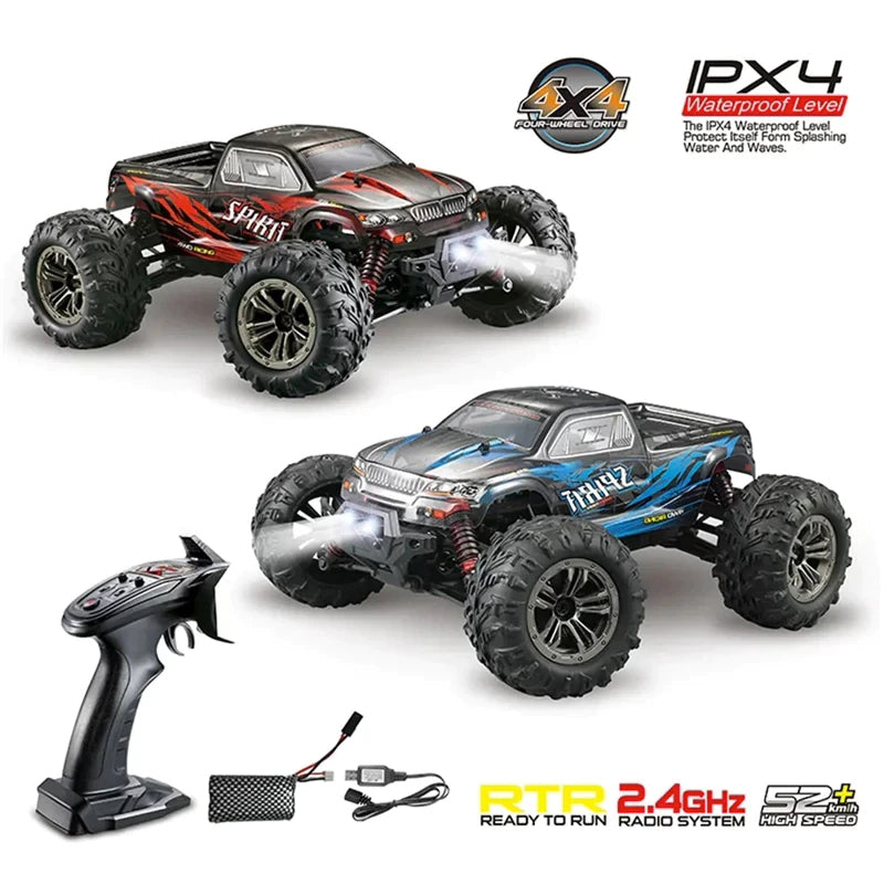 RC Car XLH Q90/9135 1:16 2.4G 4WD 52km/h High Speed Brushless Motor Off-Road RC Car LED Light RTR Car