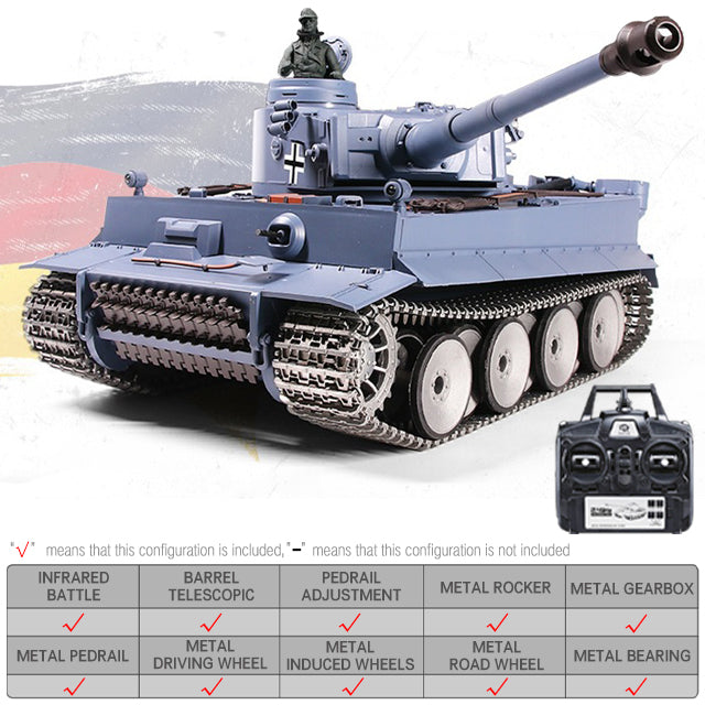 Heng Long 3818 Germany Tiger I RC Tank 1/16 Tank Toys