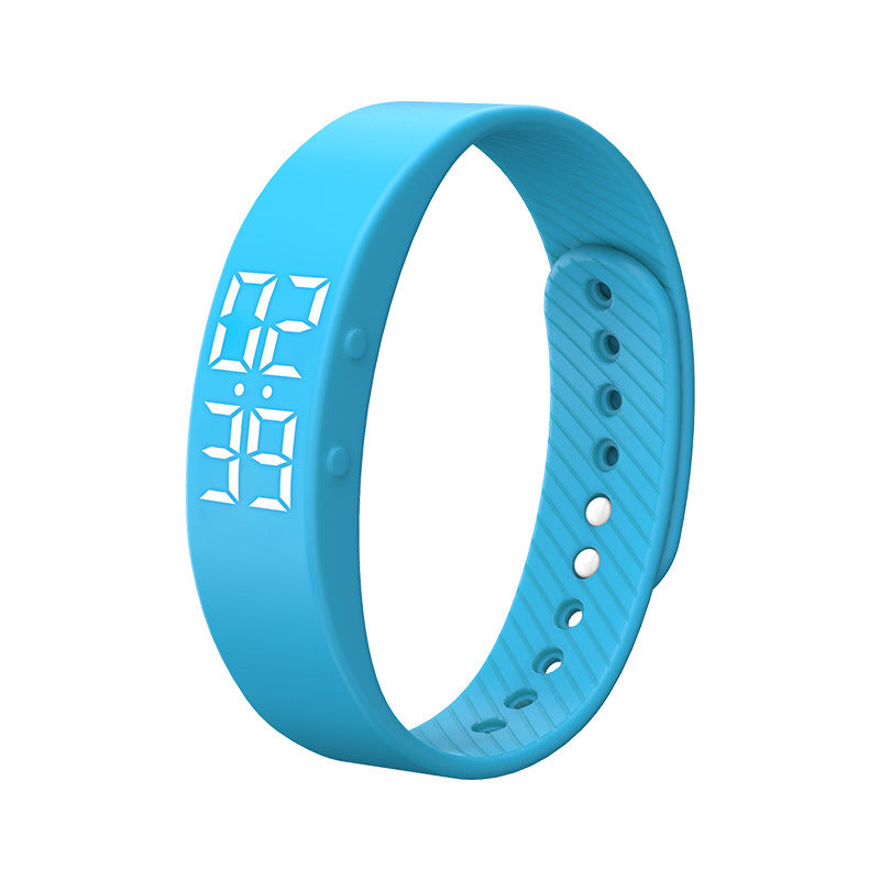 T5S Non-Bluetooth Fitness Tracker Watch Pedometer Digital Step Counter Calorie Counter Distance Activity Tracker Alarm LED Fitness Watch IP65 Water Resistance