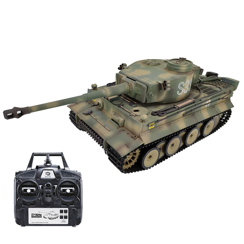 Heng Long 3818 Germany Tiger I Custom Made Camouflage Green RC Tank 1/16 Tank Toys