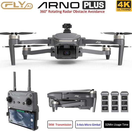Dron 4K C-FLY ARNO Plus con cardán de 3 ejes, cámara HD, radar giratorio de 360°, evitación de obstáculos, GPS, wifi 5G, FPV, cuadricóptero de 5 km