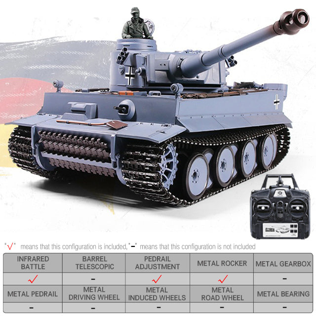 Heng Long 3818 Germany Tiger I RC Tank 1/16 Tank Toys