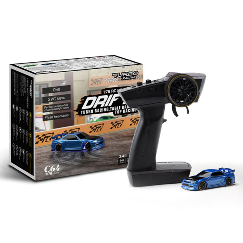 RC Drift Car Turbo Racing 1:76 C64 With Gyro Radio Full Proportional Mini RC Car Toys RTR