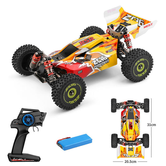 Wltoys 144010 4WD RC Coche de carreras sin escobillas 1/14 2.4G Alta velocidad 75 km/h Chasis de metal Coche todoterreno de derrape