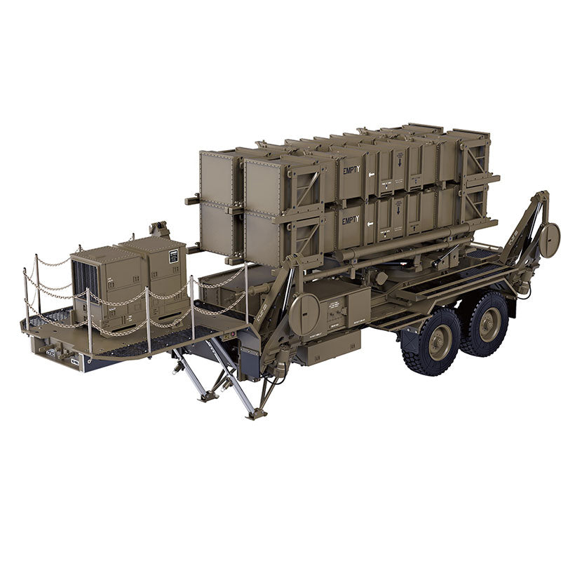HG P804 P805 1/12 - Radar de chasis de aleación para coche, simulación de lanzamiento de misiles, accesorios para vehículos todoterreno militares de 2,4 G para camiones militares del ejército de EE. UU.