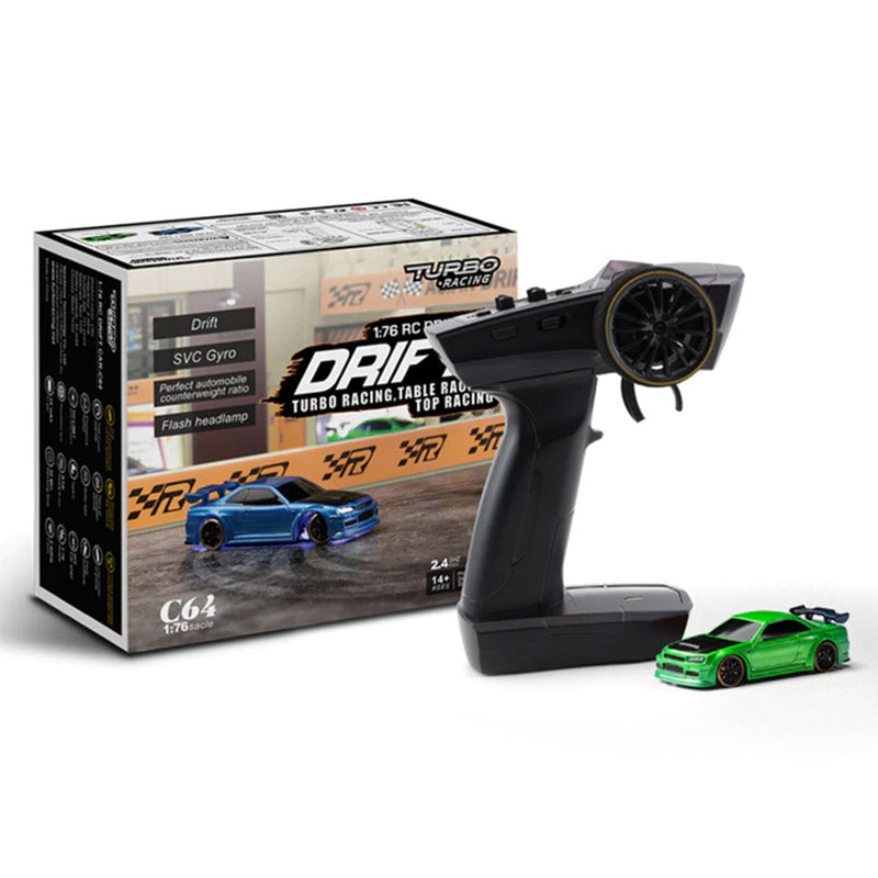 RC Drift Car Turbo Racing 1:76 C64 With Gyro Radio Full Proportional Mini RC Car Toys RTR