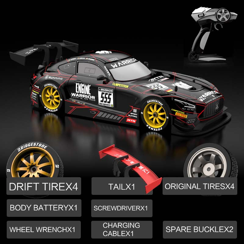 KAMTOM KM1601 Black Series RC Drift Car 1:16 4WD Drift Model Car High Speed Racing Car With Light