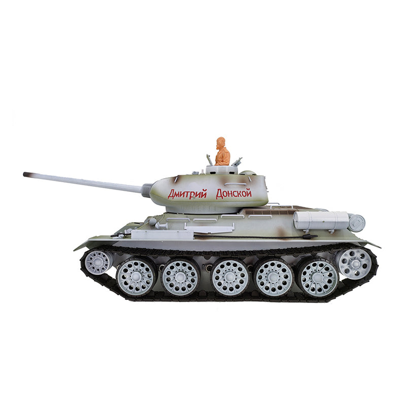 Heng Long 3909 T34 Custom Made Snow Painting Version RC Tank 1/16 Spin Turret Tank toys