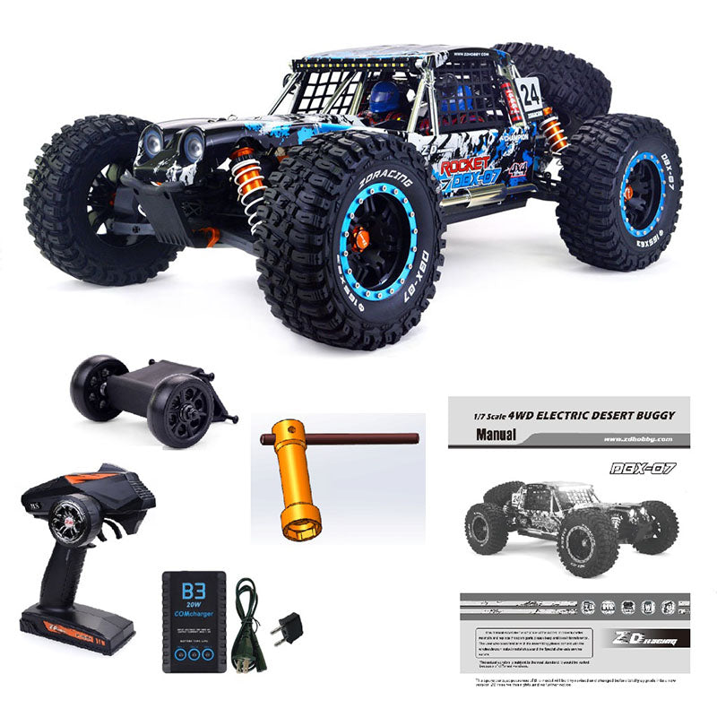ZD Racing DBX 07 1/7 4WD 80km/h Brushless RC Car 6S Desert Monster Off-Road Truck RTR/KIT Frame RC Racing