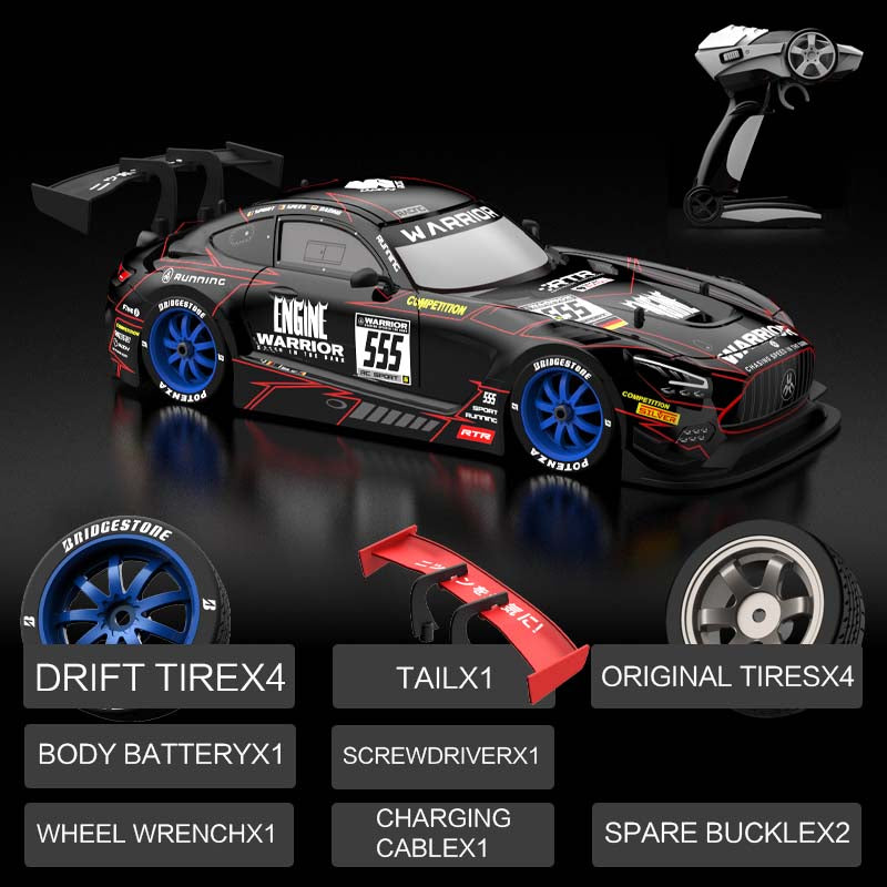 KAMTOM KM1601 Black Series RC Drift Car 1:16 4WD Drift Model Car High Speed Racing Car With Light