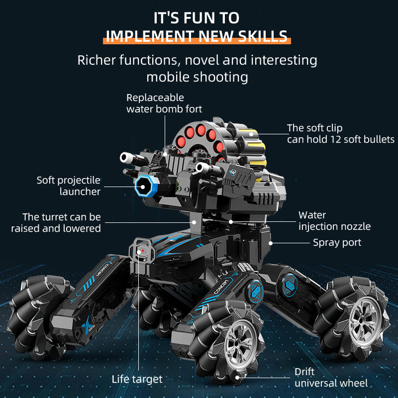 RC Car Launch Water Bomb Interactive Battle Gesture Sensing Battle Tank 4WD Drive Off-road Boy Toy Car
