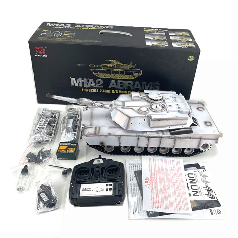 Heng Long 3918 US Abrams M1A2 RC Tank Custom Made UN White 2.4G 1/16 Tank Toys