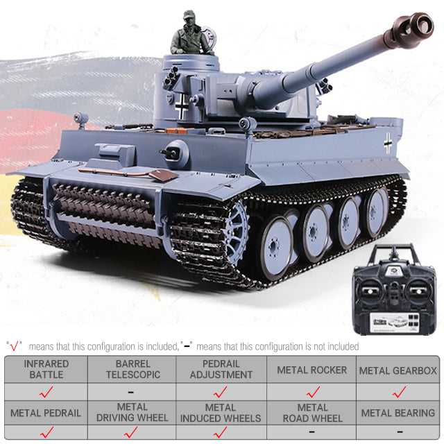 Heng Long 3818 Germany Tiger I RC Tank 1/16 Tank Toys