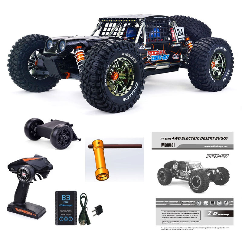 ZD Racing DBX 07 1/7 4WD 80km/h Brushless RC Car 6S Desert Monster Off-Road Truck RTR/KIT Frame RC Racing
