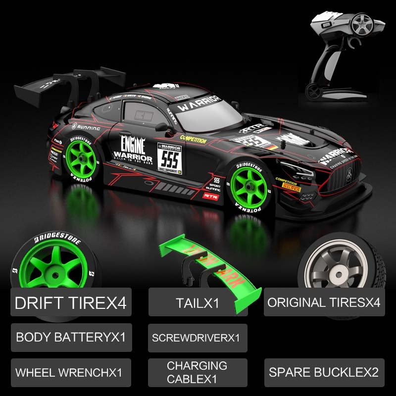 KAMTOM KM1601 Black Series RC Drift Car 1:16 4WD Drift Model Car High Speed Racing Car With Light