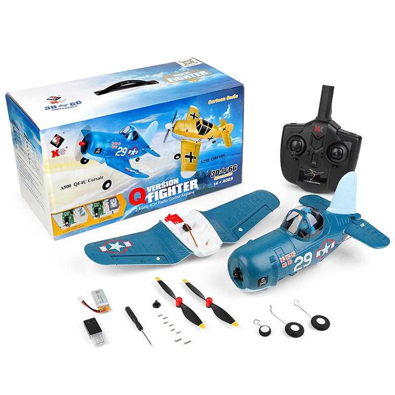 WLtoys XK A500 Q-F4U RC Airplane 2.4G 6CH 3D 6G System Brushed Motor RC Plane Toys Gift