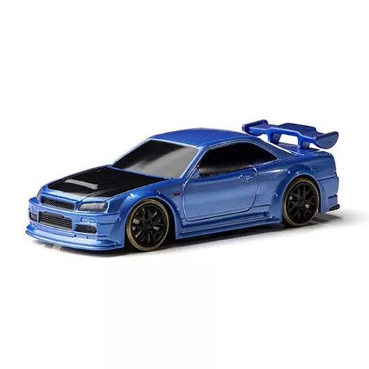 Coche de carreras RC Drift Turbo 1:76 C64 con radio giroscópica, totalmente proporcional, minicoche RC de juguete RTR