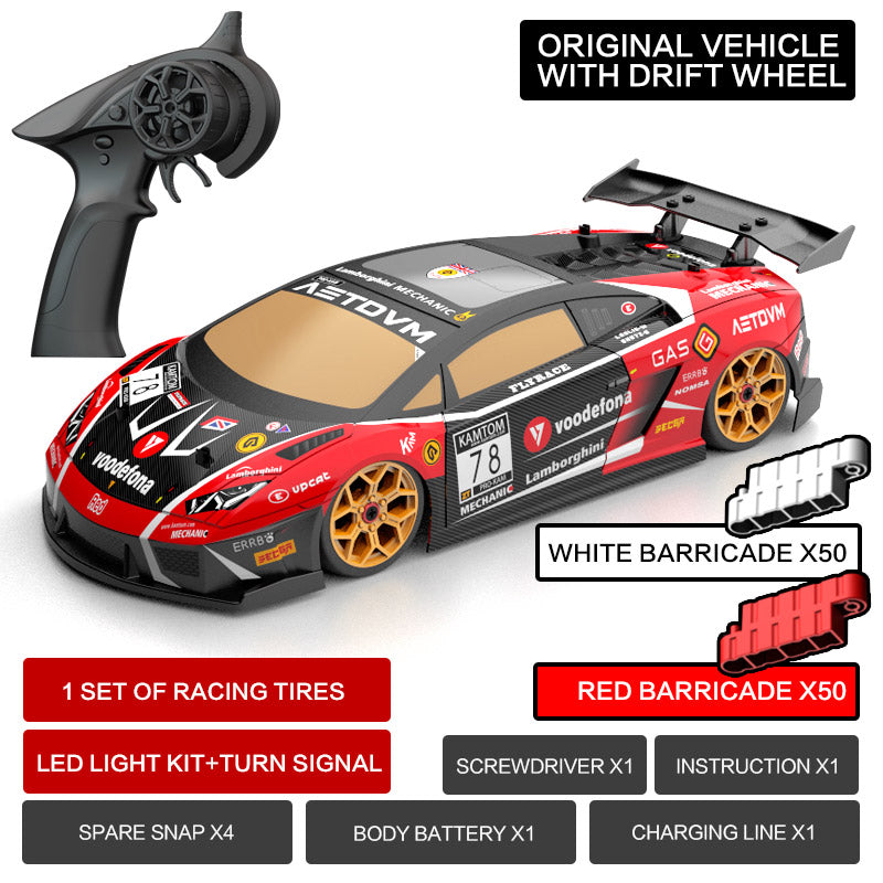 KAMTOM KM18193 RC Drift Car 1:18 4WD Full-Scale Professional Drift Model Car High Speed Racing Car With Light