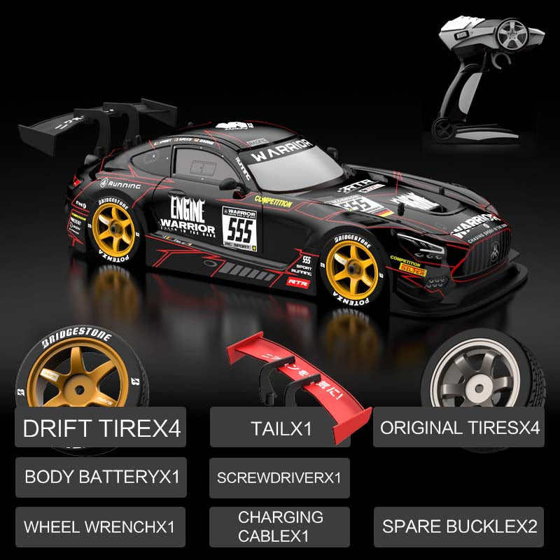 KAMTOM KM1601 Black Series RC Drift Car 1:16 4WD Drift Model Car High Speed Racing Car With Light
