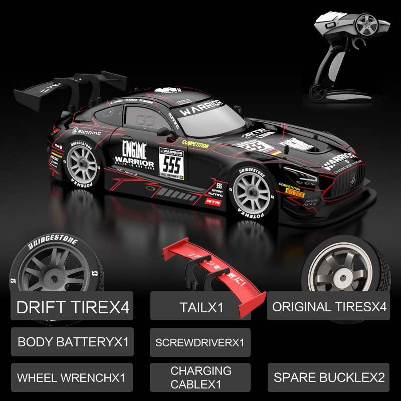 KAMTOM KM1601 Black Series RC Drift Car 1:16 4WD Drift Model Car High Speed Racing Car With Light