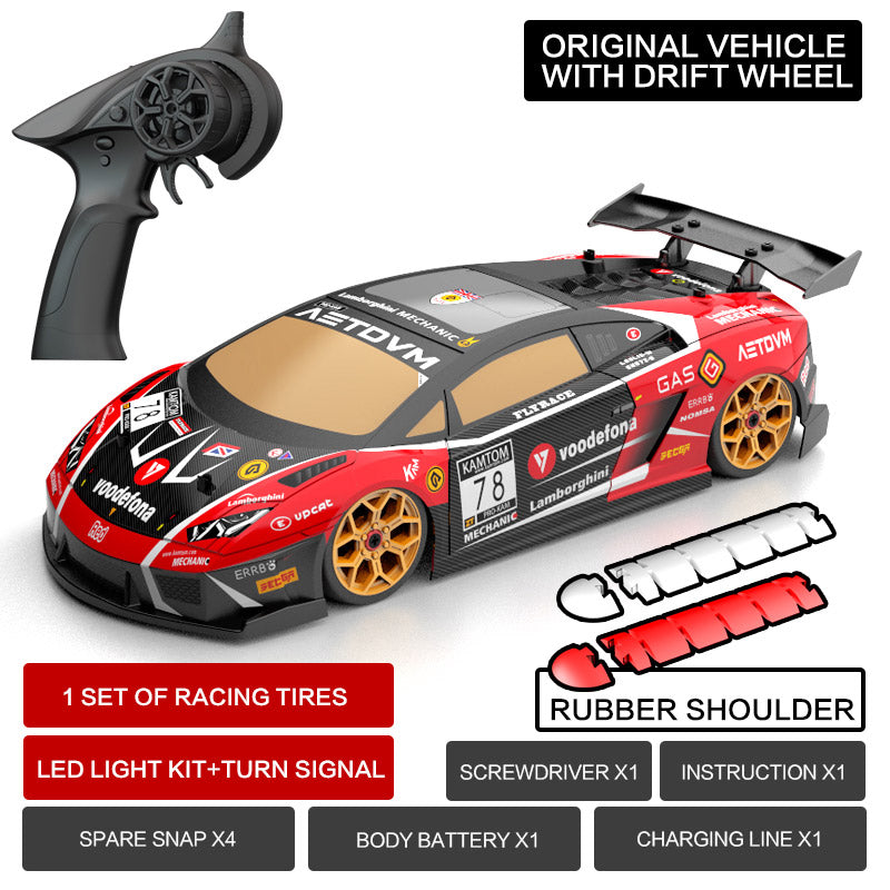 KAMTOM KM18193 RC Drift Car 1:18 4WD Full-Scale Professional Drift Model Car High Speed Racing Car With Light