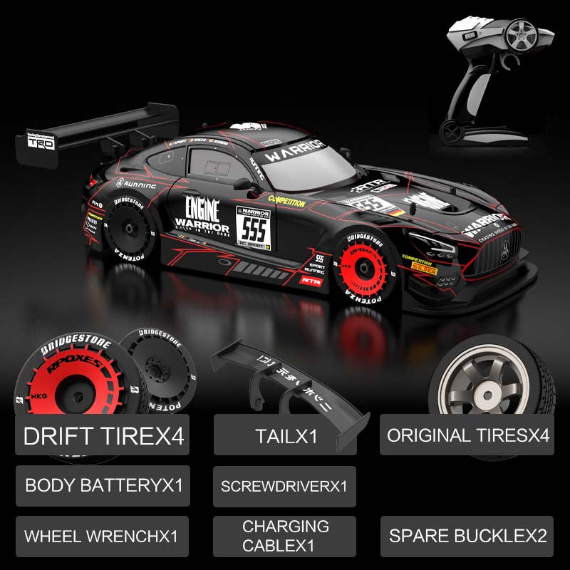 KAMTOM KM1601 Black Series RC Drift Car 1:16 4WD Drift Model Car High Speed Racing Car With Light