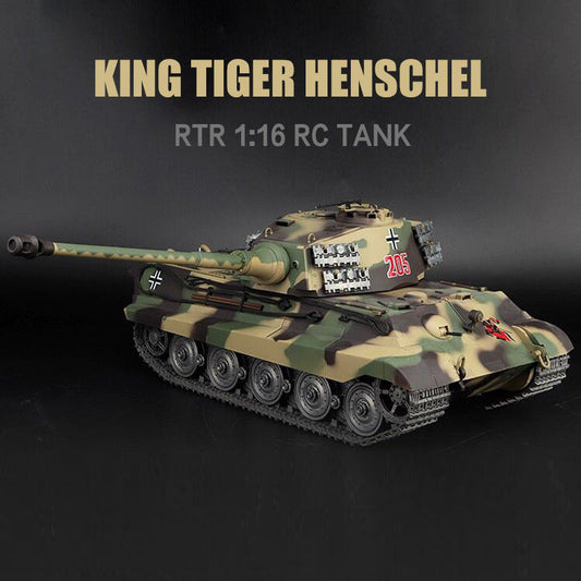 دبابة Heng Long 3888A الألمانية King Tiger RC ذات البرج الدوار 320 درجة، ترقية 1/16 دبابة معدنية RC ألعاب