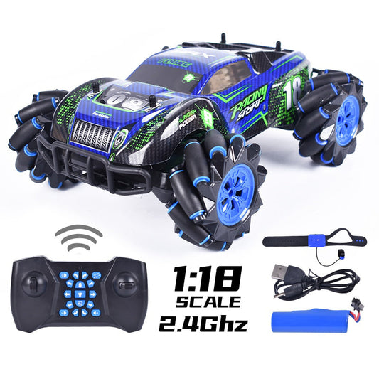 Coche RC 1:12 4WD con detección de gestos, luz RC dual, música, baile, todoterreno, escalada