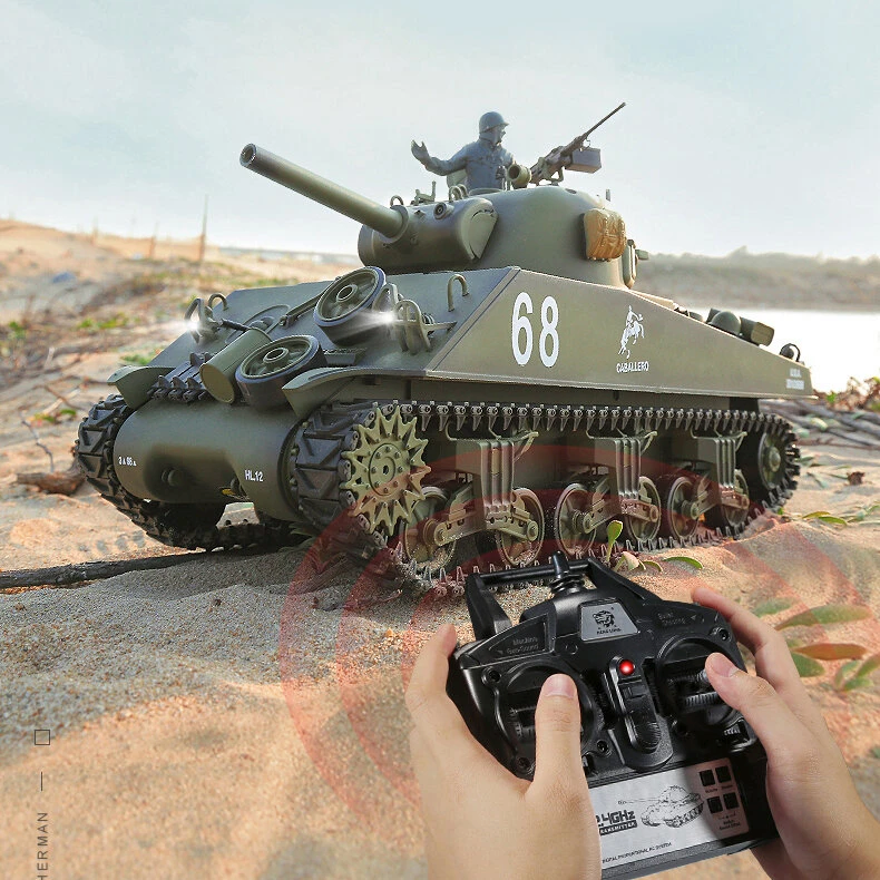 Heng Long 3898 US Sherman M4A3 RC Tank 2.4G 1/16 Upgraded Metal RC Tank toys