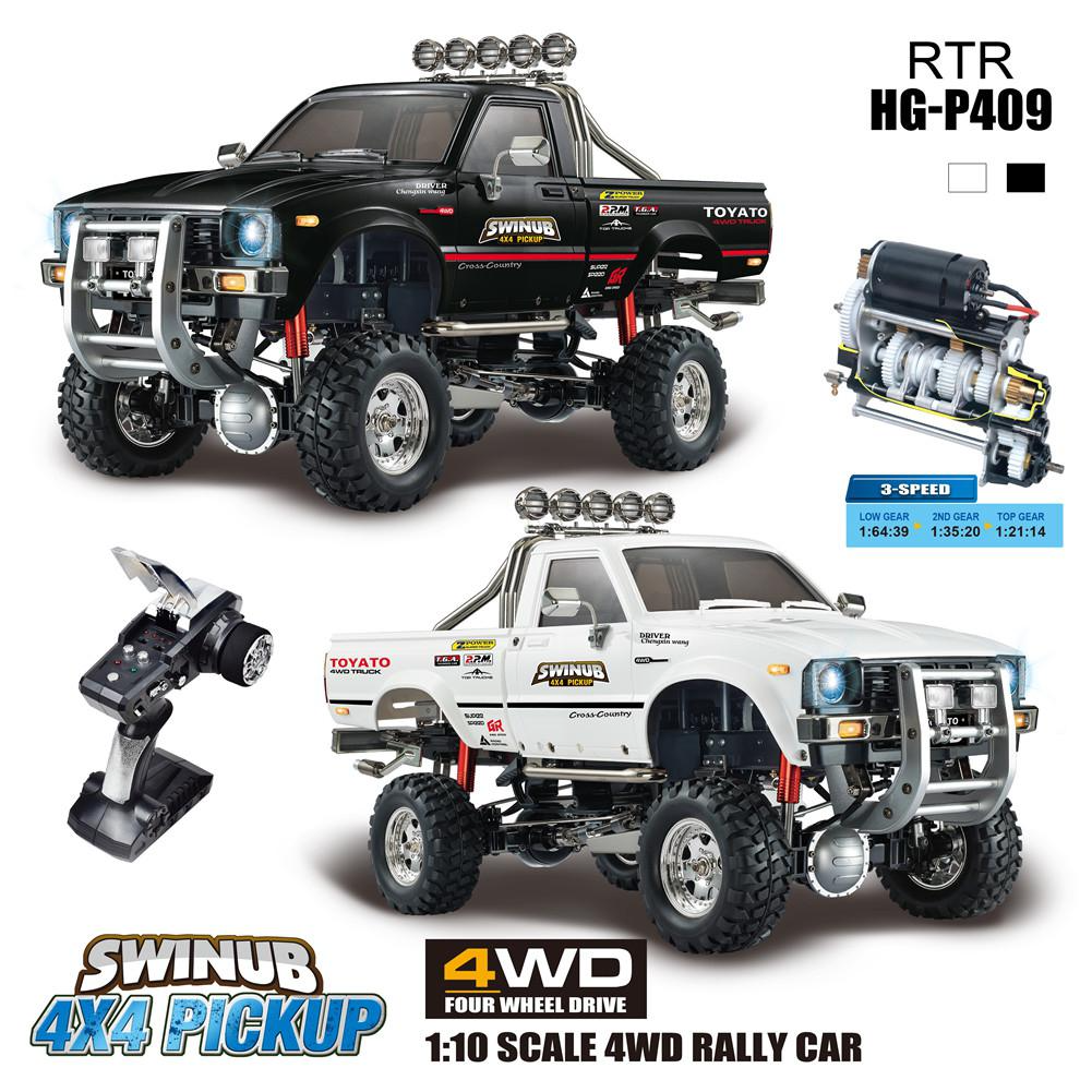 HG P409 4WD RC Car Pickup 1/10 2.4G Truck Climbing off-road Vehicle Toys Gifts