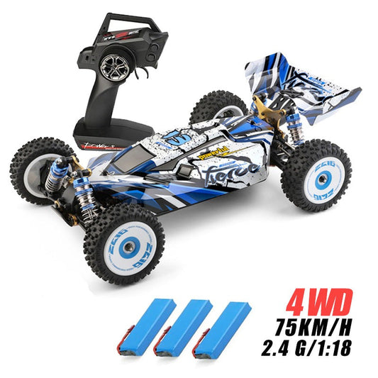 سيارة WLtoys 124017 رباعية الدفع تعمل بالتحكم عن بعد، عالية السرعة 75 كم/ساعة، محرك بدون فرشاة، سيارة دريفت مطورة RTR 1:12 2.4G، هيكل معدني، سيارة دريفت للطرق الوعرة