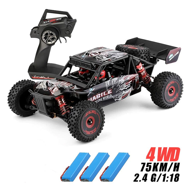 WLtoys 124016 4WD RC Car High Speed 75KM/H 1:12 2.4G Brushless Motor Desert Off-Road Car Metal Chassis