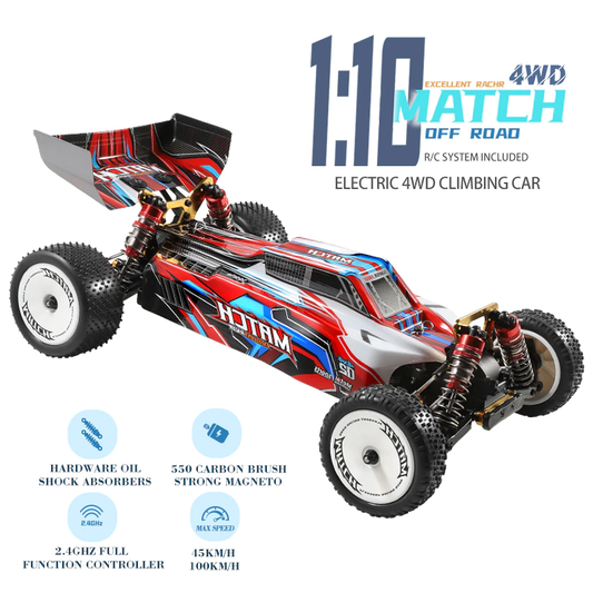 WLtoys 104001 - Coche teledirigido todoterreno de aleación, 45 km/h, 2,4 G, escala 1:10, chasis de metal