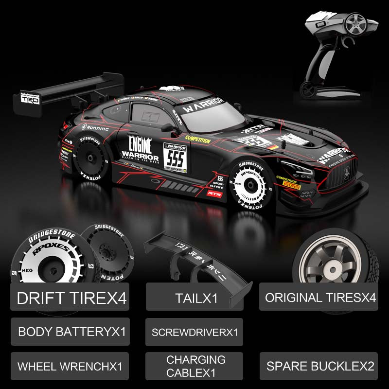 KAMTOM KM1601 Black Series RC Drift Car 1:16 4WD Drift Model Car High Speed Racing Car With Light
