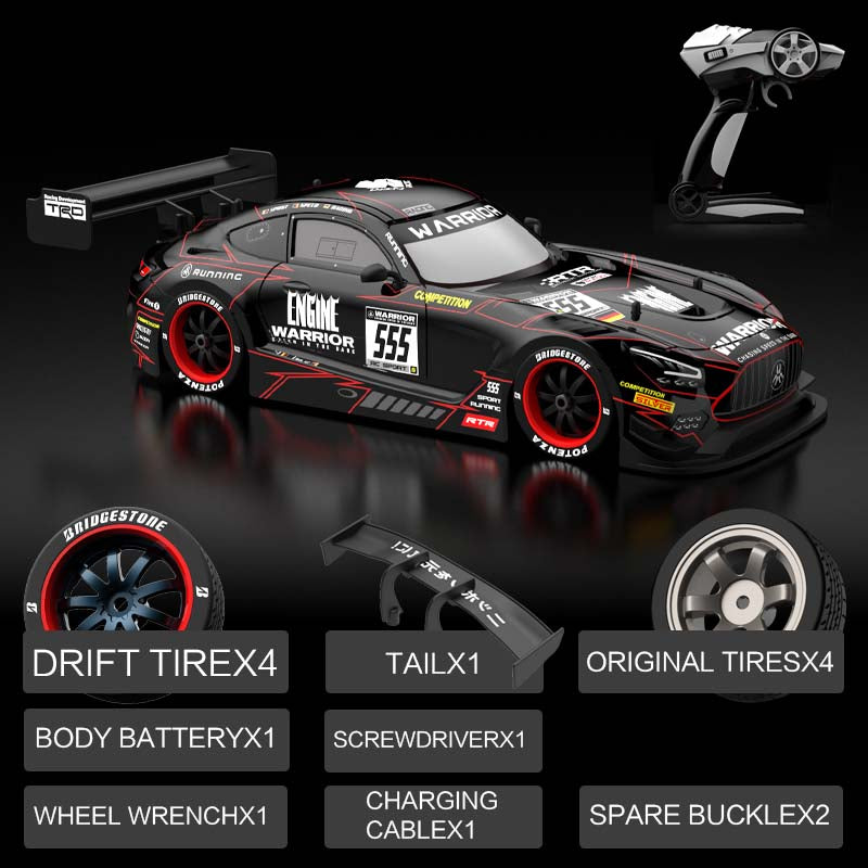 KAMTOM KM1601 Black Series RC Drift Car 1:16 4WD Drift Model Car High Speed Racing Car With Light