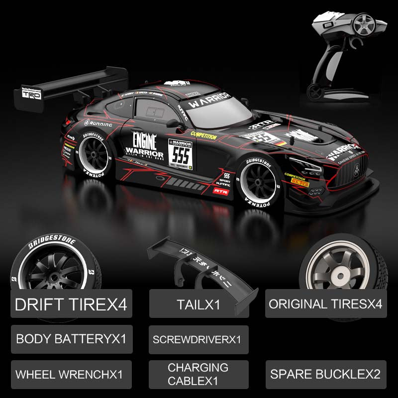 KAMTOM KM1601 Black Series RC Drift Car 1:16 4WD Drift Model Car High Speed Racing Car With Light