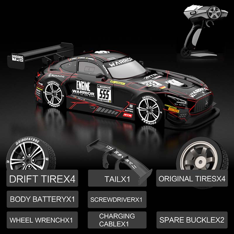 KAMTOM KM1601 Black Series RC Drift Car 1:16 4WD Drift Model Car High Speed Racing Car With Light