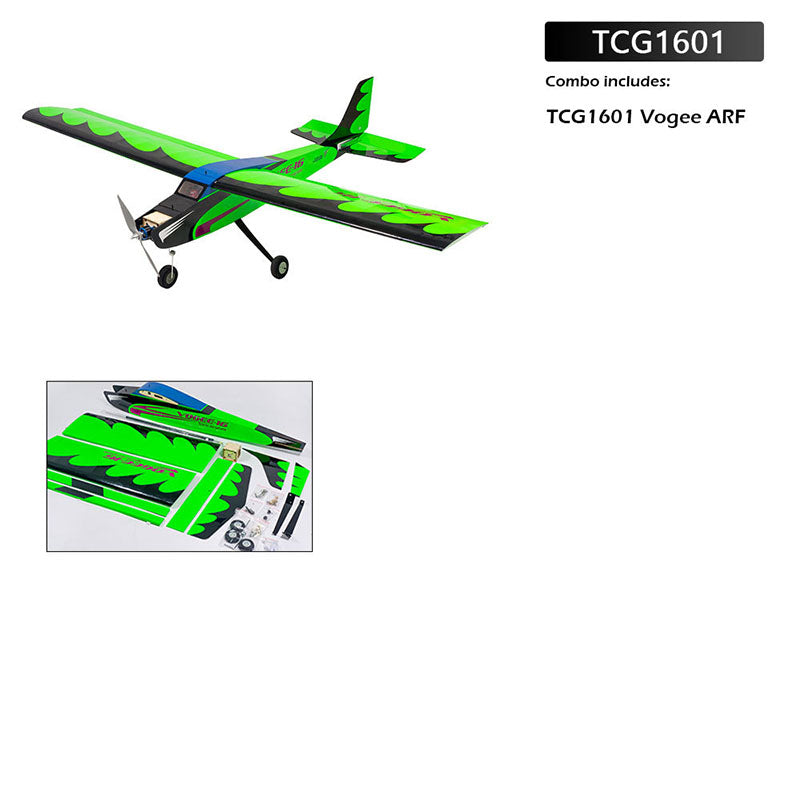 DWHobby Balsa wood Plane TCG16 Vogee-16 ARF 1600mm Wingspan Gas or Electric balsa wood training Plane