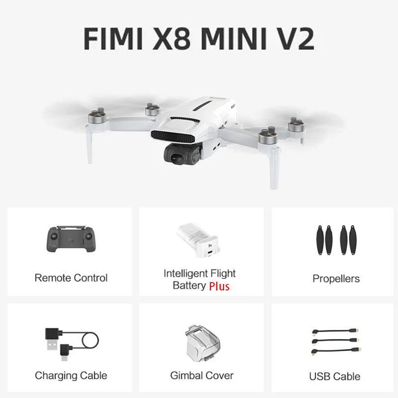 FIMI X8 MINI V2 RC Drone 9KM FPV 4K Camera HDR Video 3-axis Mechanical Gimbal 37mins Flight Time 245g 5G GPS Quadcopter