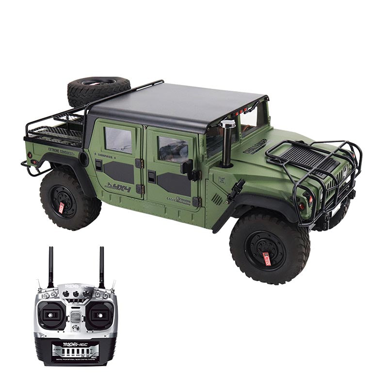 HG P415A 4WD Hummer H1 U.S Military Truck 1/10 RC Car Metal Simulation Pickup Upgraded Sound/Light effect Toys Gifts
