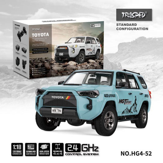 HG HG4-52 TOYOTA 4RUNNER TRASPED Rock Crawler RC Car 1/18 4WD Camión todoterreno de escalada con luz LED, sonido simulado, juguetes RC totalmente proporcionales