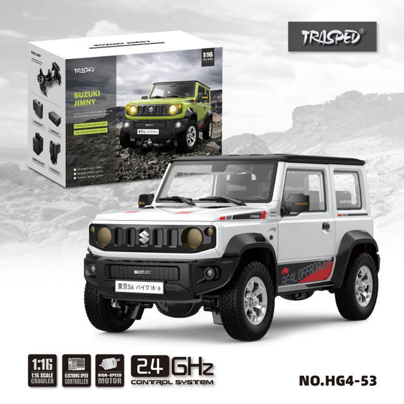 HG HG4-53 TRASPED SUZUKI JIMNY RC Car 1/16 4WD Rock Crawler LED Light Simulated Sound Off-Road Climbing Truck Full Proportional RC Toys