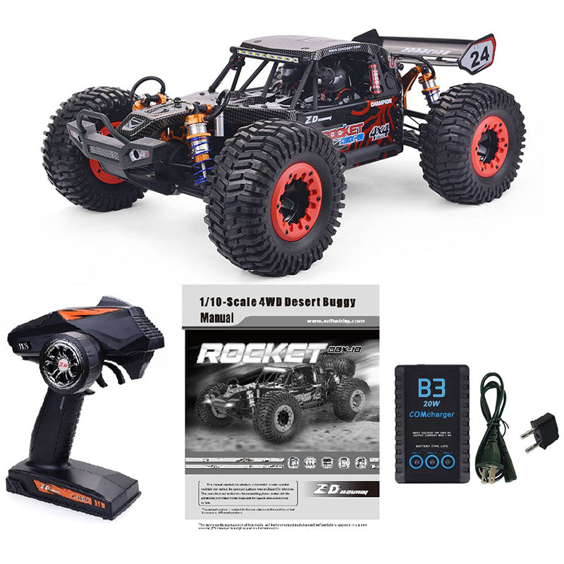 ZD Racing DBX 10 1/10 4WD 2.4G Camión de desierto sin escobillas de alta velocidad 80 km/h Coche todoterreno RC de juguete