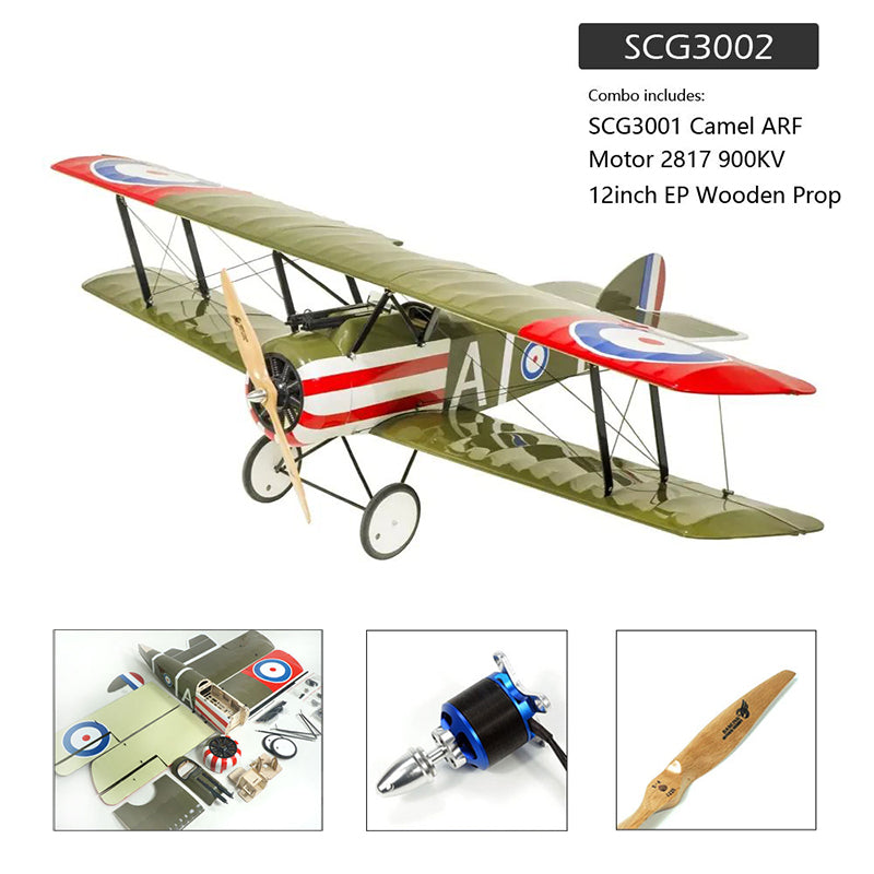 DWHobby Balsa wood Plane Sopwith Camel Fighter Plane ARF PNP Large Electric Biplane Fixed Wing Balsa Plane Kits 1200mm Wingspan