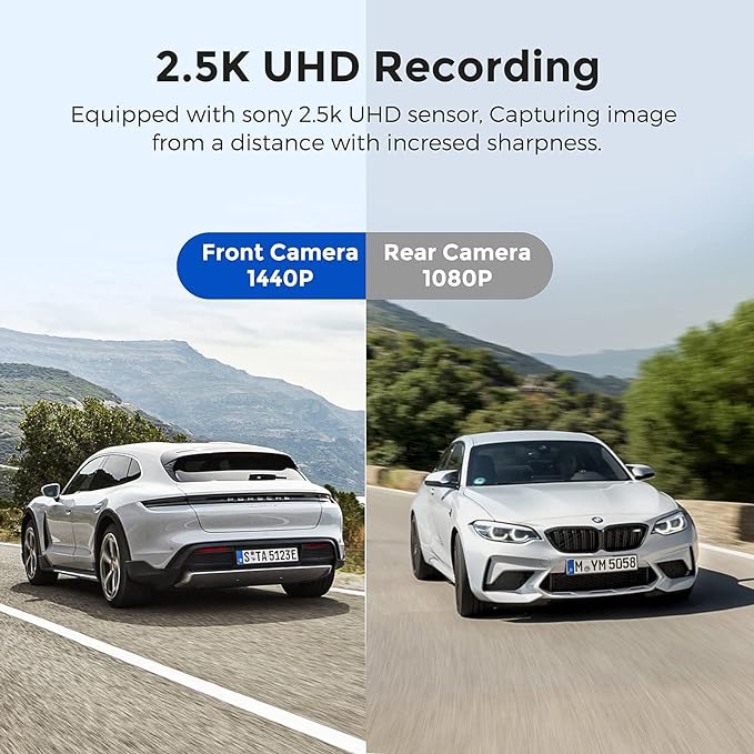 AZDOME PG02S-R 2CH Mirror Dash Cam 2.5K with 10" Touch Screen Parking Assistance