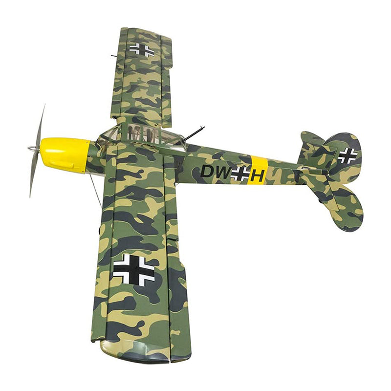 DWHobby Camouflage Fi156 Storch Balsa wood Plane Large Electric or Gas Power Fixed Wing Balsa Plane Kits 1600mm Wingspan