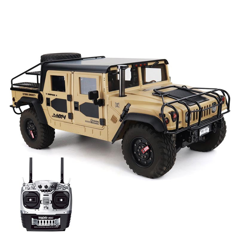 HG P415A 4WD Hummer H1 U.S Military Truck 1/10 RC Car Metal Simulation Pickup Upgraded Sound/Light effect Toys Gifts