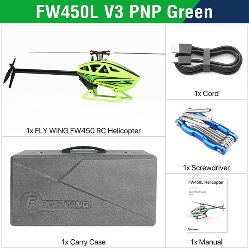 FLY WING FW450L V3 6CH 3D Auto Acrobatics GPS Altitude Hold RC Helicopter RTF/PNP With H1 Flight Control System