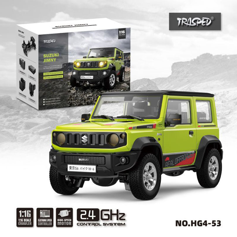 HG HG4-53 TRASPED SUZUKI JIMNY RC Car 1/16 4WD Rock Crawler LED Light Simulated Sound Off-Road Climbing Truck Full Proportional RC Toys